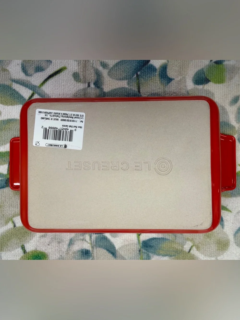 NEW Le Creuset Chilli 18cm Rectangular Baking Dish 7x5 Stoneware Retired Carmin